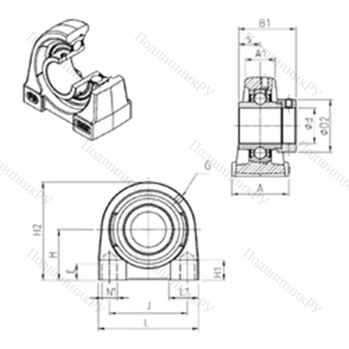 Подшипниковый узел шариковый радиальный EXPG 209