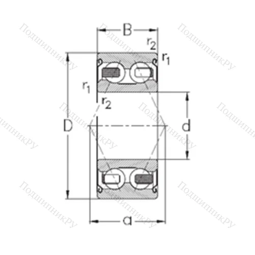 Подшипник шариковый радиально-упорный 3211-B-2Z-TV
