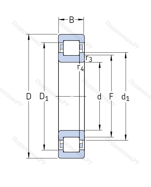 Роликовый цилиндрический подшипник NUP 2211 ECP от производителя  SKF