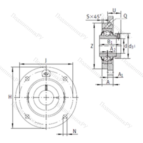 Подшипниковый узел шариковый радиальный RMEO 80