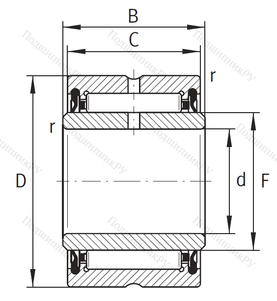 Игольчатый подшипник NA 4910 2RSR XL
