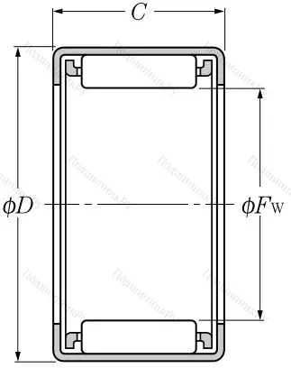 Игольчатый подшипник HK 1616 от производителя  NTN