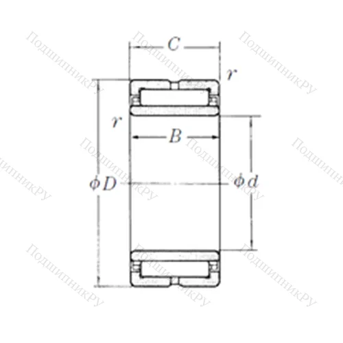 Подшипник игольчатый радиальный NA 5901