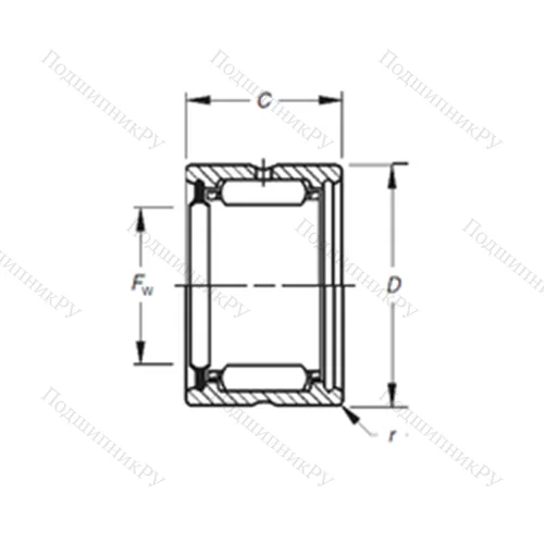 Подшипник игольчатый радиальный HJ-263520RS