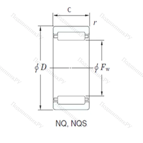 Подшипник игольчатый радиальный 16NQ 2322A