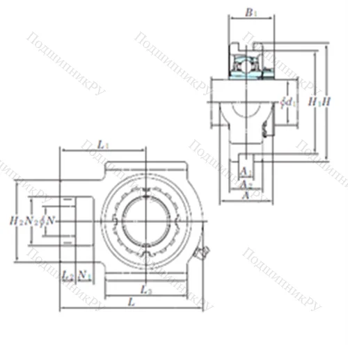 Подшипниковый узел шариковый радиальный UKTX 05