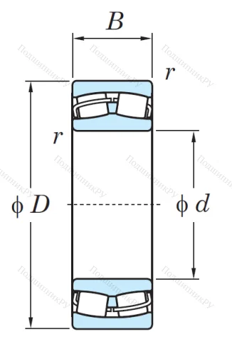 Сферический роликовый подшипник 22316 RZW 33 C 3 от производителя  KOYO Сферический роликовый подшипник 22316 RZW 33 C 3 от производителя  KOYO