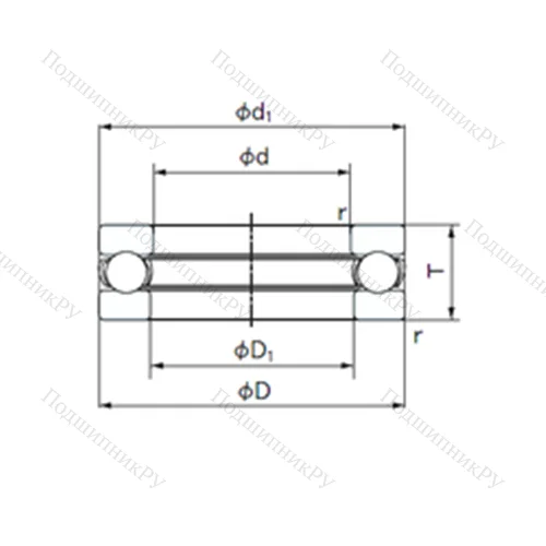 Подшипник шариковый упорный O-24