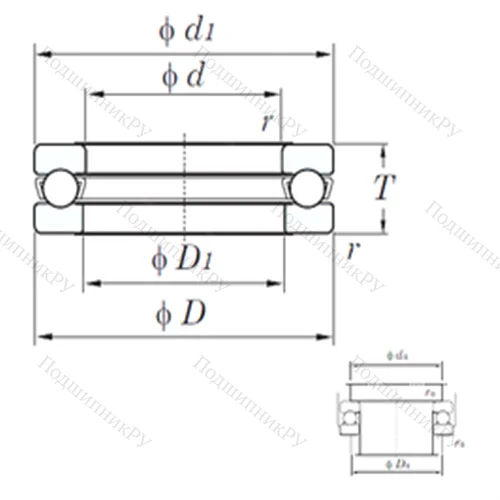 Подшипник шариковый упорный 511/600