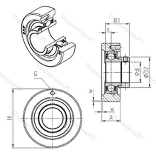 Подшипниковый узел шариковый радиальный ESC 209