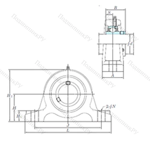 Подшипниковый узел шариковый радиальный UCIP 210-30 от производителя  KOYO