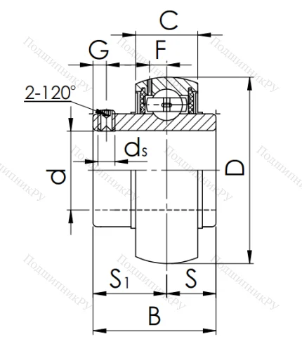 Корпусный подшипник UC 306 (480306 ГОСТ) 1RYEHAN3HU в Кемерове