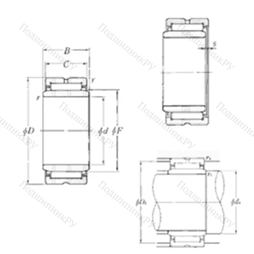 Подшипник игольчатый радиальный MR 283716+MI-232816