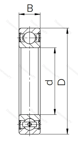 Шариковый однорядный подшипник 6-180205 АС17 ГОСТ 520