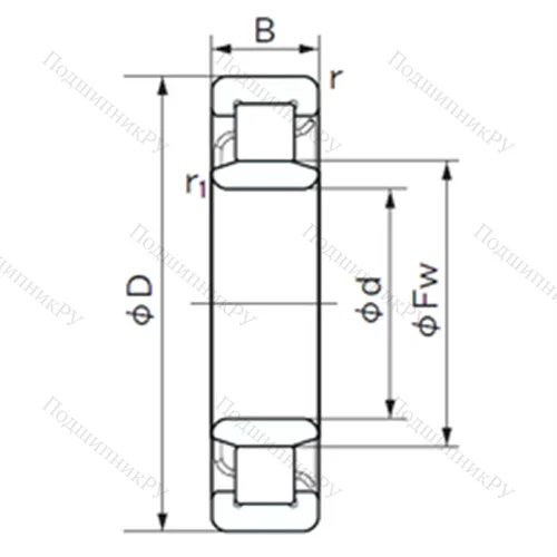 Подшипник роликовый радиальный NU 216 E
