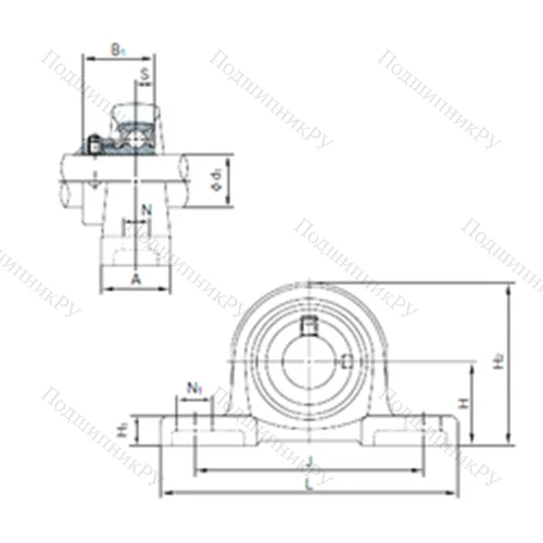 Подшипниковый узел шариковый радиальный KHLLP 206AJ