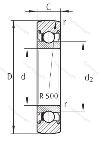 Подшипник LR 604 2RSR HLC от производителя  INA Подшипник LR 604 2RSR HLC от производителя  INA
