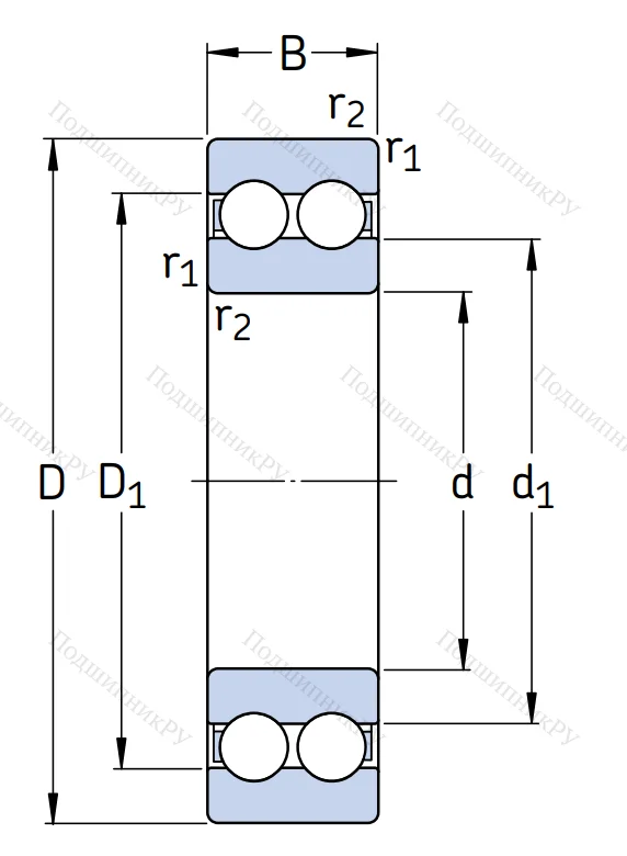 Двухрядный шариковый подшипник 4207 ATN 9