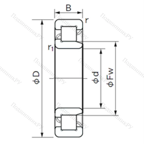 Подшипник роликовый радиальный NJ 313 E