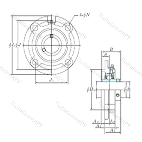 Подшипниковый узел шариковый радиальный UCFC 211-32