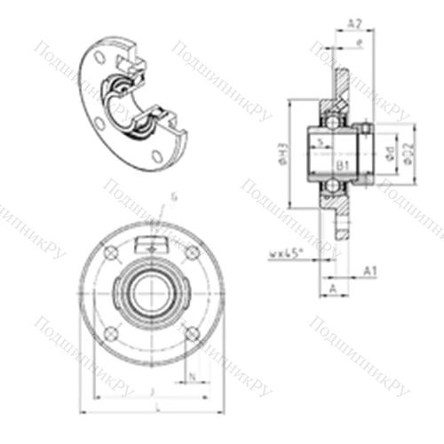Подшипниковый узел шариковый радиальный EXFCE 208
