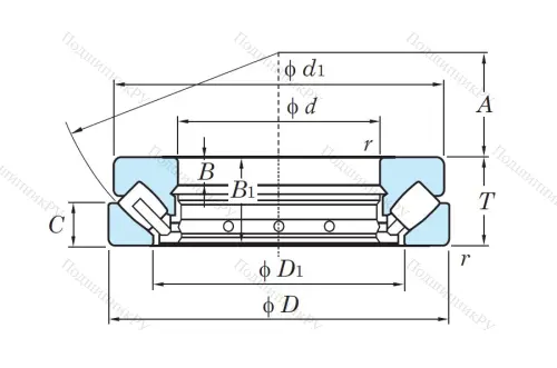 Упорный роликовый подшипник 29418 R FY от производителя  KOYO Упорный роликовый подшипник 29418 R FY от производителя  KOYO