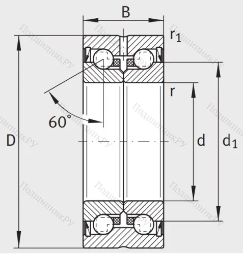 Сверхточный подшипник ZKLN 2052-2RS-PE от производителя  INA
