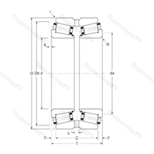 Подшипник роликовый радиально-упорный 123073X/123120XG от производителя  Gamet