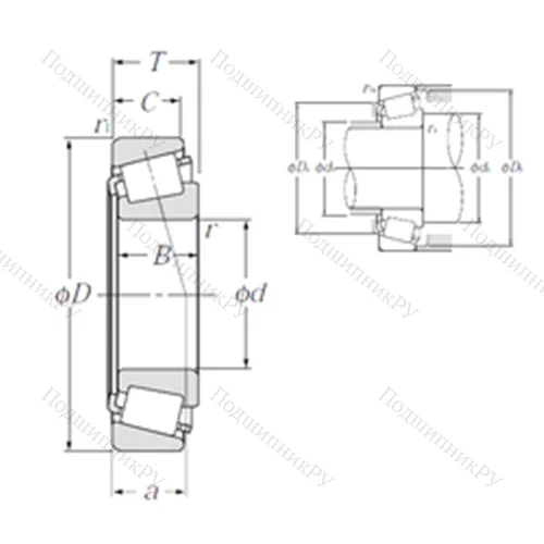 Подшипник роликовый радиально-упорный 4T-39585/39520 от производителя  NTN
