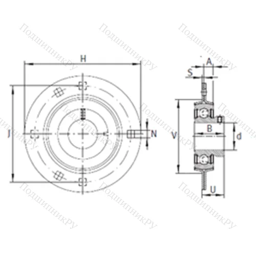 Подшипниковый узел шариковый радиальный RAY 35