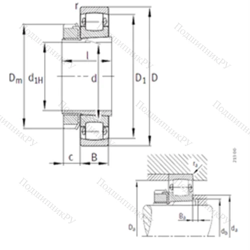 Подшипник роликовый радиальный самоцентрирующийся 20216-K-TVP-C 3+H 216