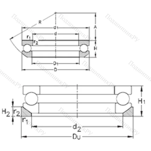 Подшипник шариковый упорный 53426-MP+U 426 от производителя  NKE Подшипник шариковый упорный 53426-MP+U 426 от производителя  NKE
