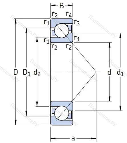 Однорядный шариковый подшипник 7315 BECBP