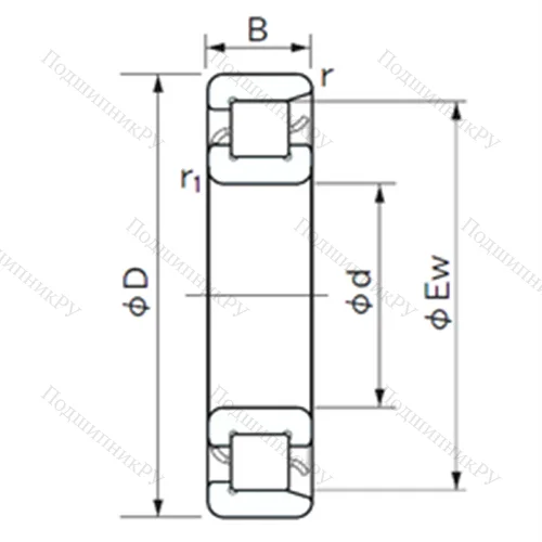 Подшипник роликовый радиальный NF 428