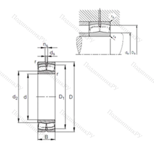 Подшипник роликовый радиальный самоцентрирующийся 24176-E 1