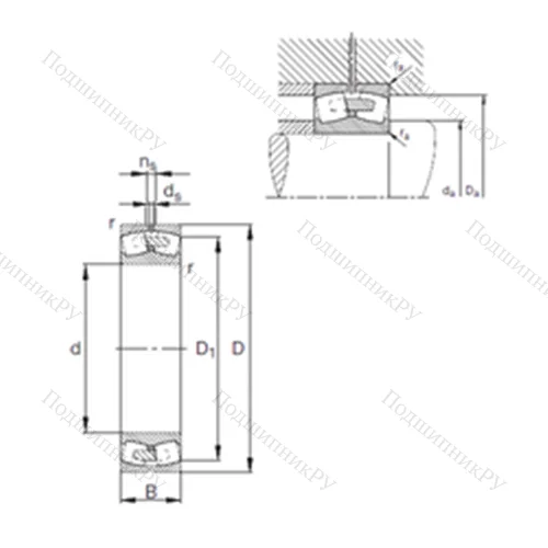 Подшипник роликовый радиальный самоцентрирующийся 23088-E 1A-MB 1