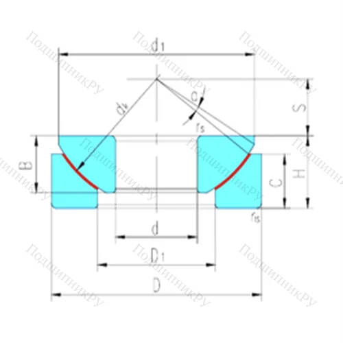 Подшипник скольжения сферический GX 100T от производителя  LS