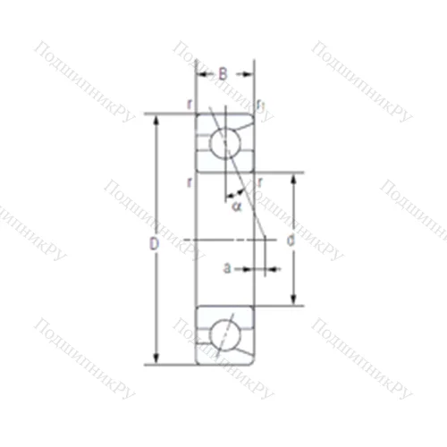 Подшипник шариковый радиально-упорный 7909AC