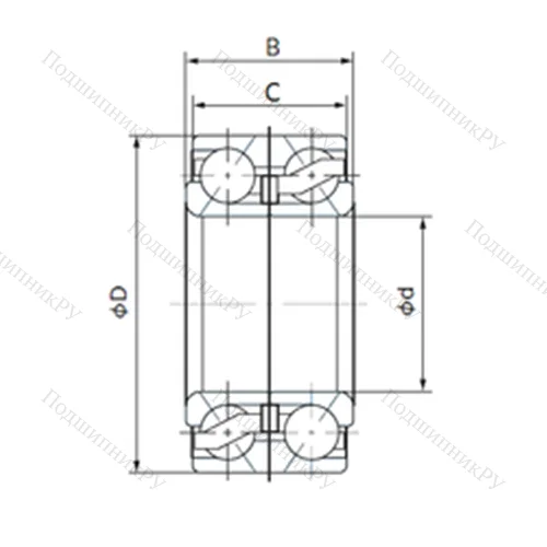 Подшипник шариковый радиально-упорный 38BVV 07-26G