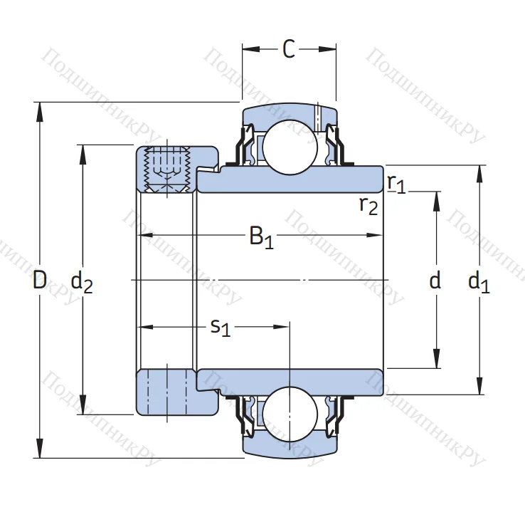 Корпусный подшипник YEL 211-2F в Кемерове
