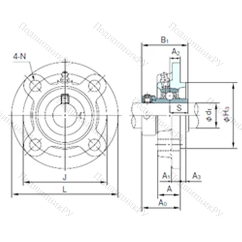 Подшипниковый узел шариковый радиальный UGFC 212