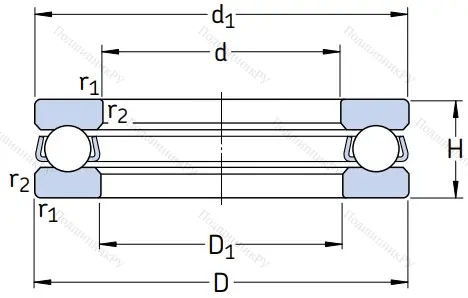 Упорный шариковый подшипник 51324 M от производителя  SKF Упорный шариковый подшипник 51324 M от производителя  SKF
