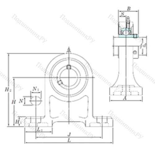 Подшипниковый узел шариковый радиальный UCPH 210-32