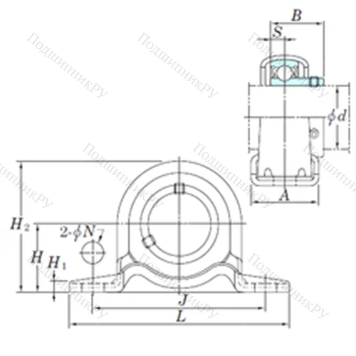 Подшипниковый узел шариковый радиальный SBPP 206