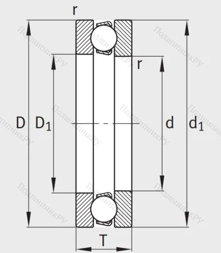 Упорный шариковый подшипник 51311 от производителя  FAG Упорный шариковый подшипник 51311 от производителя  FAG
