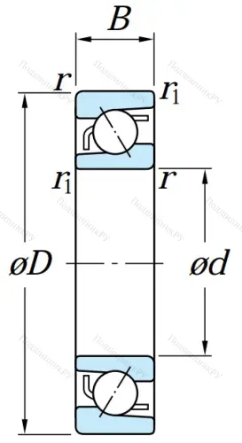 Однорядный шариковый подшипник 7203 B от производителя  KOYO