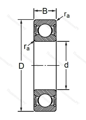 Шариковый однорядный подшипник 180203 A (6203 2RS) в Кемерове