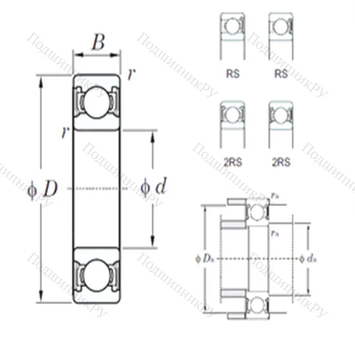 Подшипник шариковый радиальный 6914-2RS от производителя  KOYO