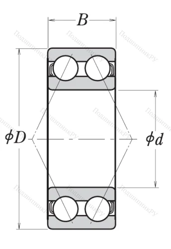 Двухрядный шариковый подшипник 3201 B 2RSRTNG от производителя  NSK
