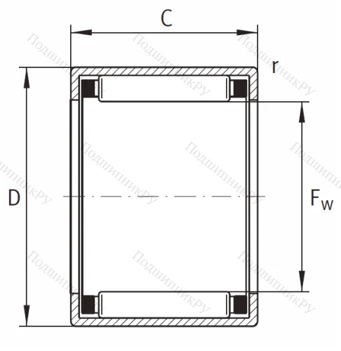 Игольчатый подшипник HK 3026 от производителя  INA